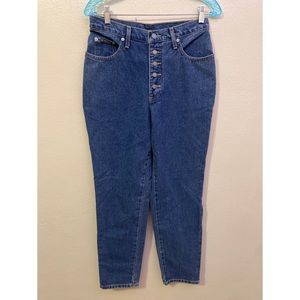 Mom Jeans New York & Company High Rise Tapered Button Fly 90s Y2K 100% Cotton 28